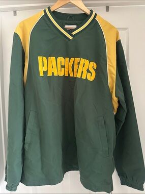 NFL Green and Yellow Packers Pullover Windbreaker